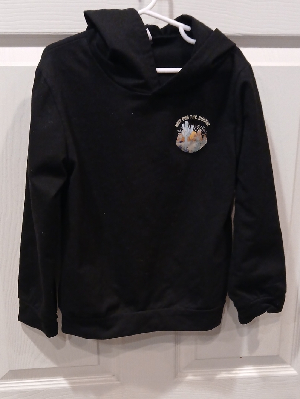 3/30 Black Hoodie with Small Floral Graphic
